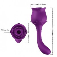 Rose Clitoral Sucking with G-Spot Vibrator, Silicone, 20 Functions, Rechargeable, PURPLE